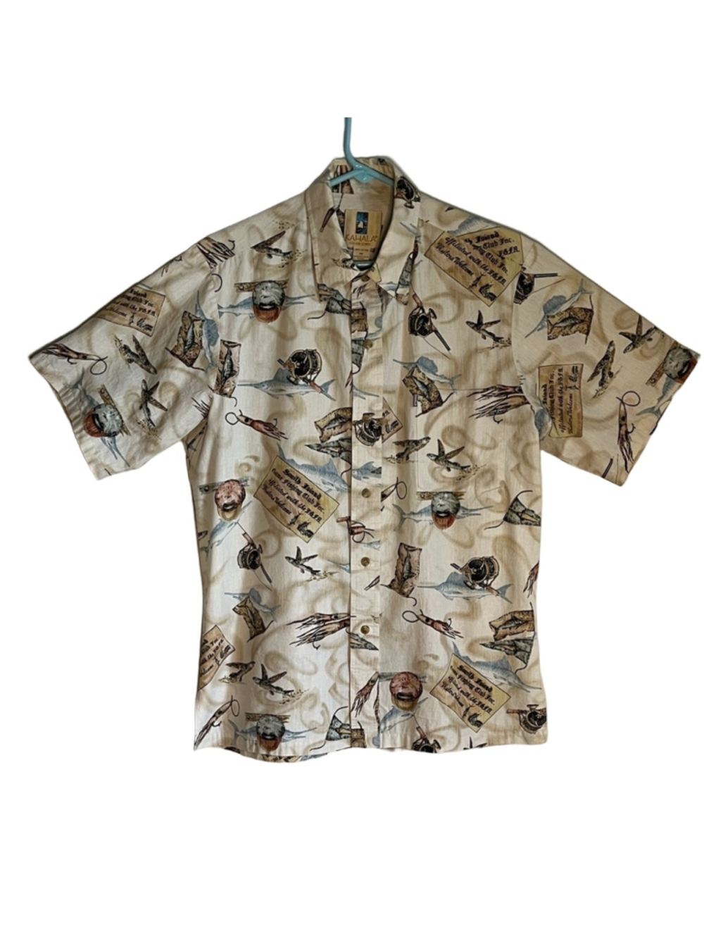 Men's Beige Graphic Short Sleeve Shirt